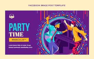 Free vector hand drawn flat design disco party template