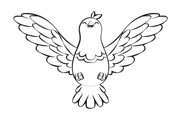 Hand drawn flat design dove outline