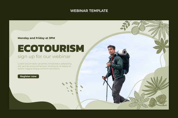 Hand drawn flat design ecotourism webinar