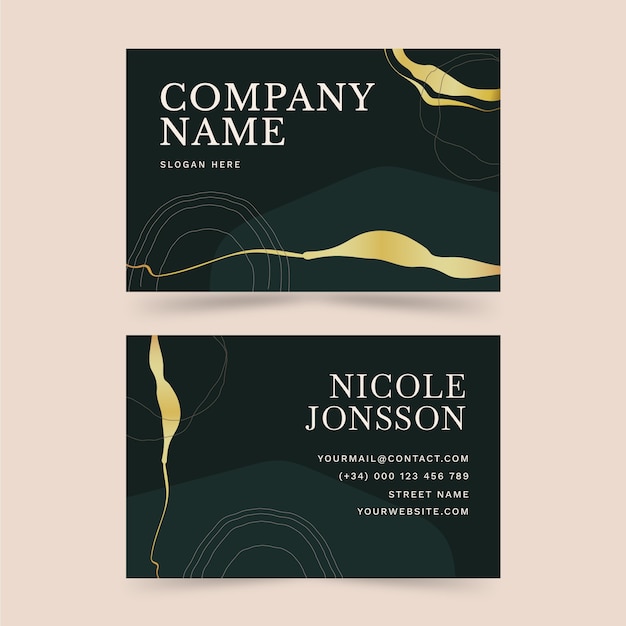 Free vector hand drawn flat design elegant business card