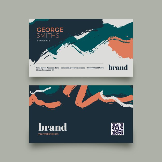 Free vector hand drawn flat design elegant business card