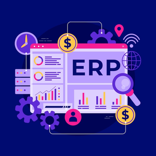 Hand drawn flat design erp illustration