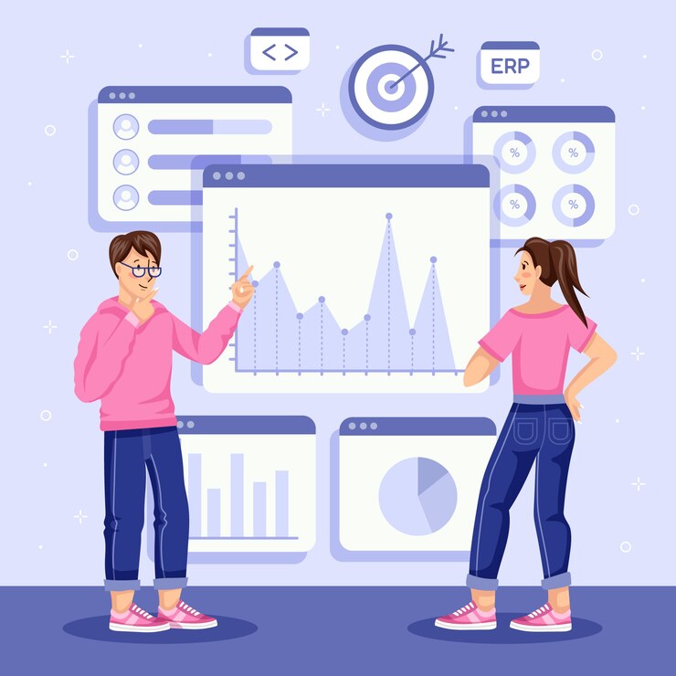 Free Vector hand drawn flat design erp illustration