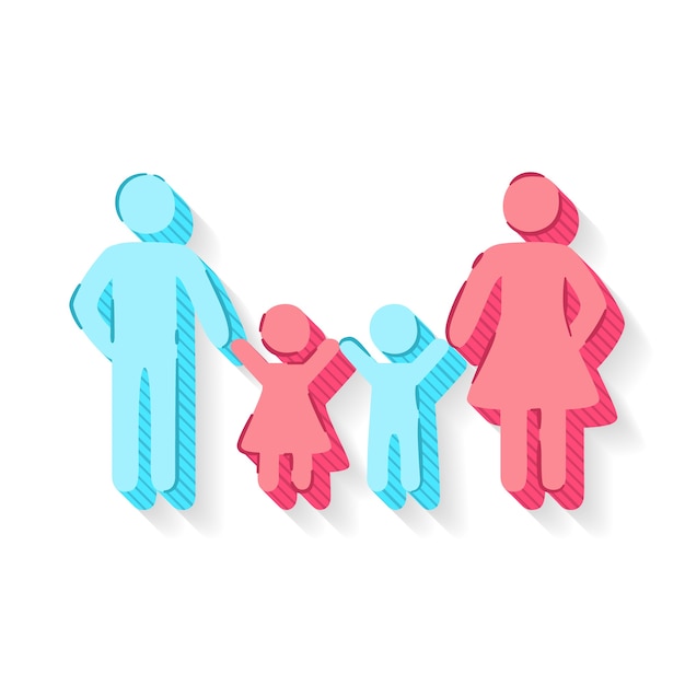 Free Vector hand drawn flat design family symbol