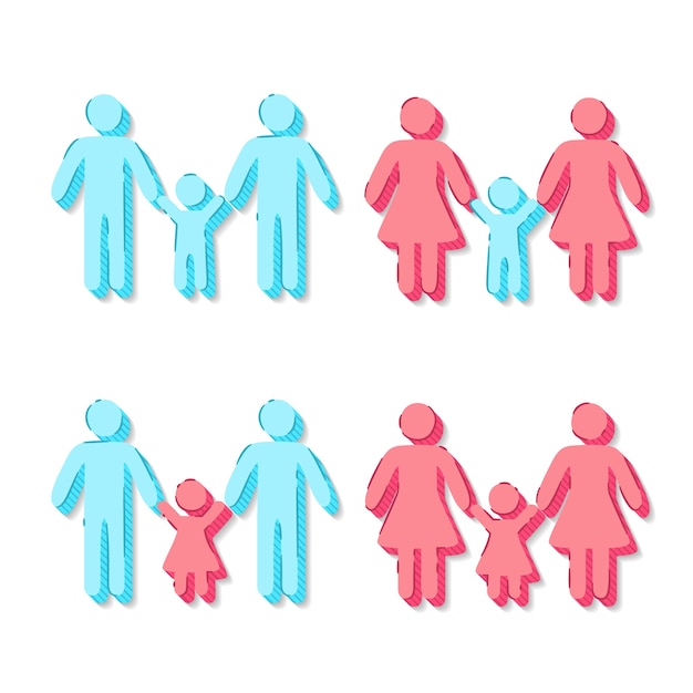 Free Vector hand drawn flat design family symbol