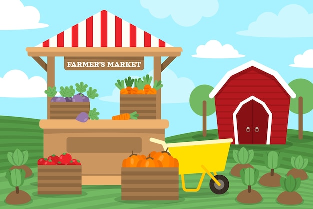 Free vector hand drawn flat design farmers illustration