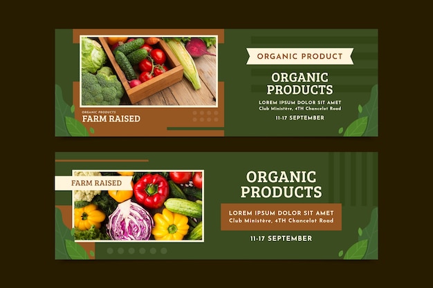 Free vector hand drawn flat design farmers market banner