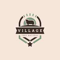 Free vector hand drawn flat design farmers market logo