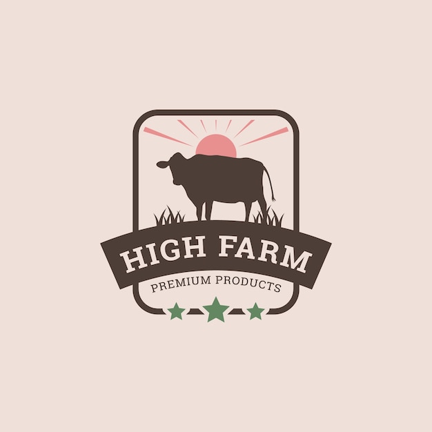 Vettore gratuito logo del mercato degli agricoltori di design piatto disegnato a mano