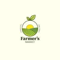 Free vector hand drawn flat design farmers market logo