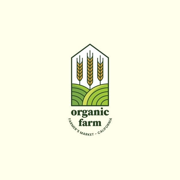 Hand drawn flat design farmers market logo