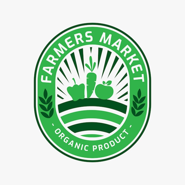 Free vector hand drawn flat design farmers market logo