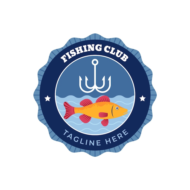Free Vector hand drawn flat design fishing logo