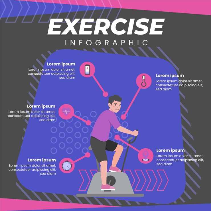 Free Vector hand drawn flat design fitness infographic