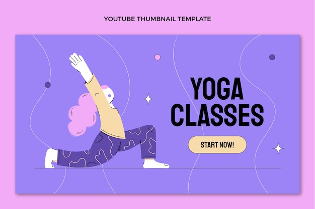 Hand drawn flat design fitness youtube thumbnail