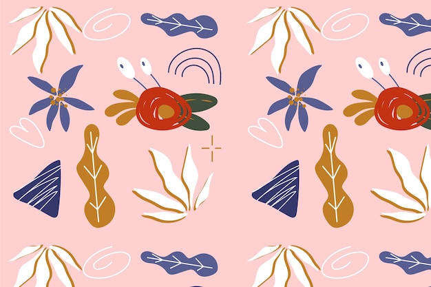 Free vector hand drawn flat design floral pattern