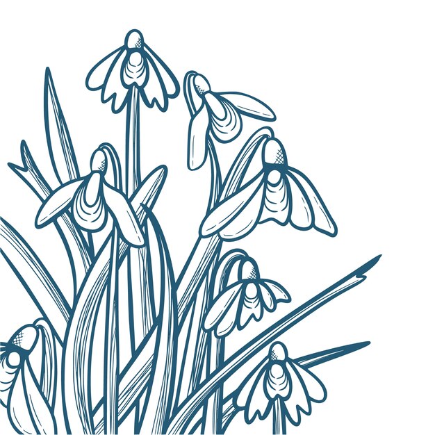Hand drawn flat design flower illustration