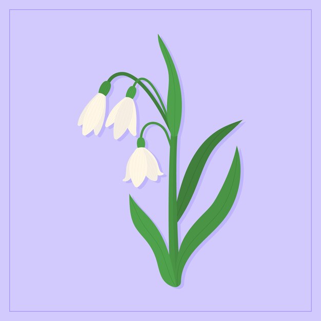 Hand drawn flat design flower illustration