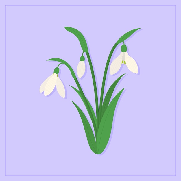 Hand drawn flat design flower illustration