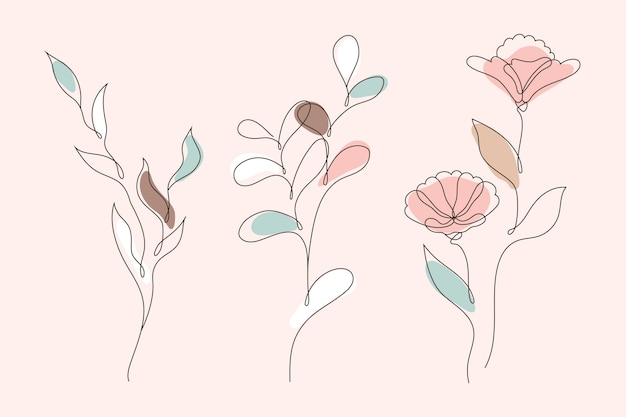 Hand drawn flat design flower illustration