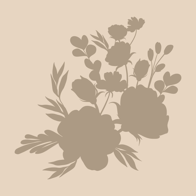 Free vector hand drawn flat design flower silhouettes