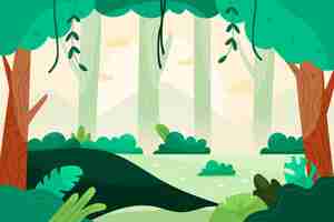 Free vector hand drawn flat design forest landscape