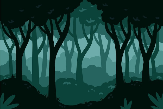 Free vector hand drawn flat design forest landscape