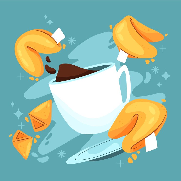 Free Vector hand drawn flat design fortune cookie illustration