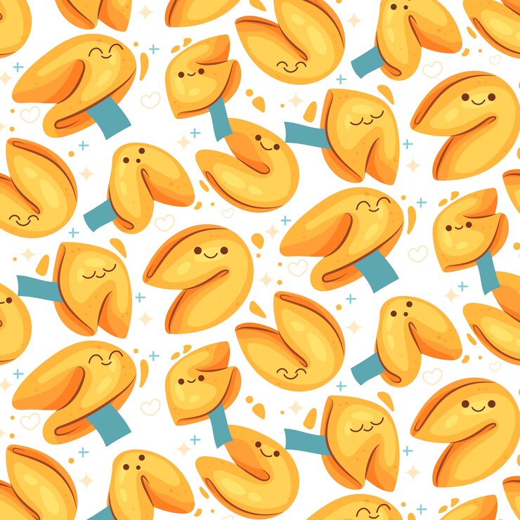 Free Vector hand drawn flat design fortune cookie pattern