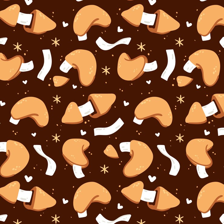 Free Vector hand drawn flat design fortune cookie pattern
