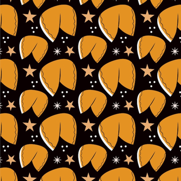 Free vector hand drawn flat design fortune cookie pattern