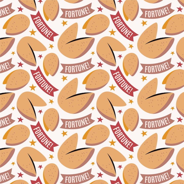 Free vector hand drawn flat design fortune cookie pattern