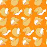 Free vector hand drawn flat design fortune cookie pattern