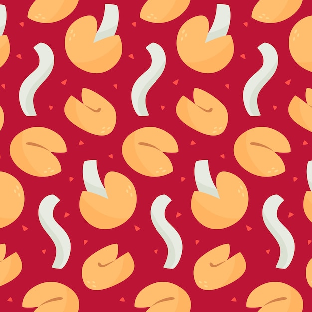 Free vector hand drawn flat design fortune cookie pattern