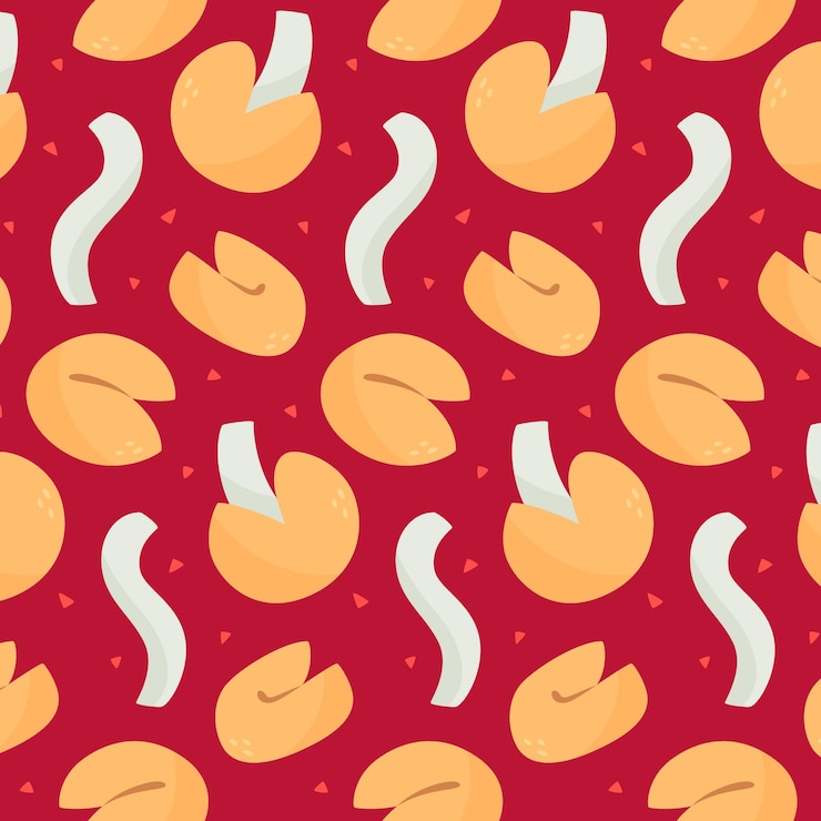 Free Vector hand drawn flat design fortune cookie pattern