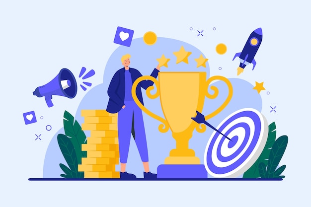 Free vector hand drawn flat design gamification illustration