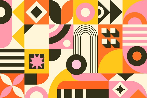 hand drawn flat design geometric background