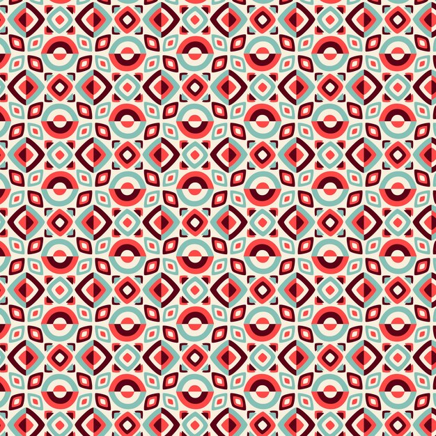 Hand drawn flat design geometric and mosaic pattern