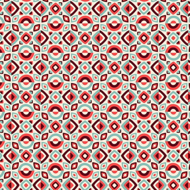 Hand drawn flat design geometric and mosaic pattern