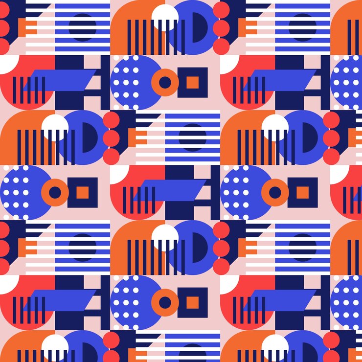 Free Vector hand drawn flat design geometric mosaic pattern