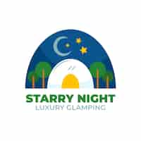 Free vector hand drawn flat design glamping logo