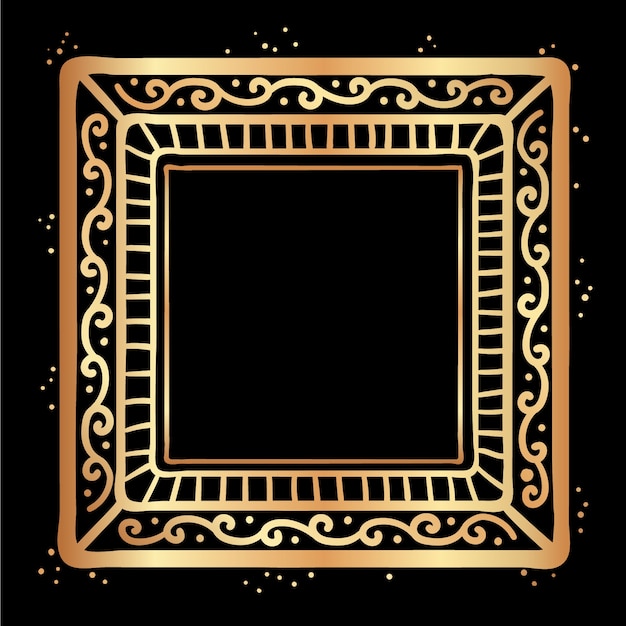 Free vector hand drawn flat design golden frame