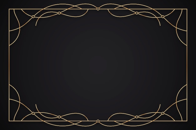 Бесплатное векторное изображение Ручной обращается плоский дизайн золотая рамка