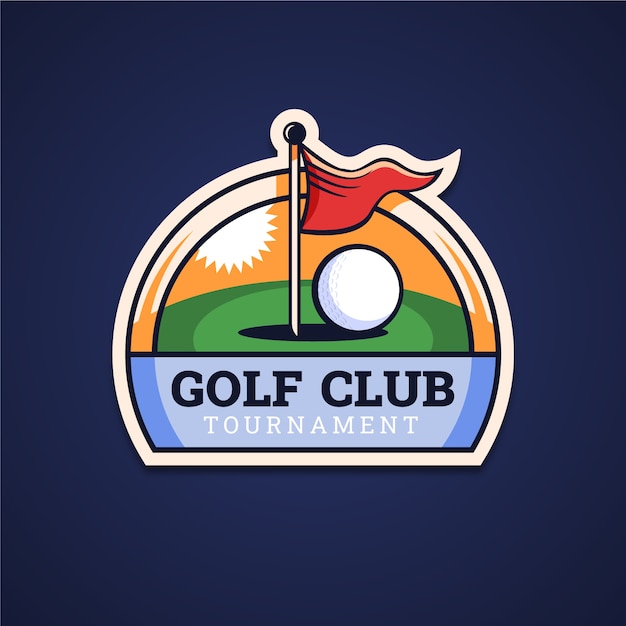 Vettore gratuito logo da golf design piatto disegnato a mano