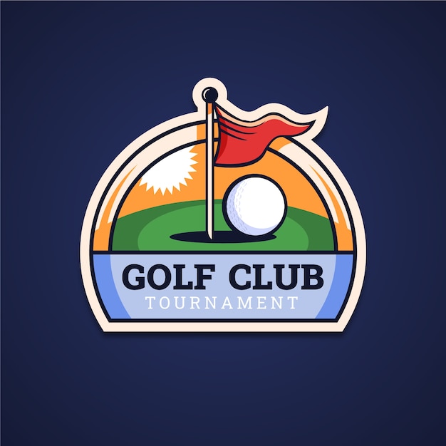 手描きのフラットなデザインのゴルフのロゴ