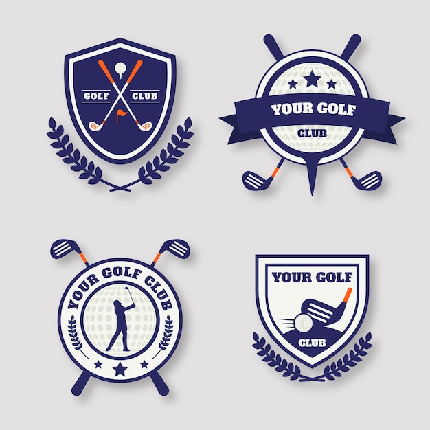 Vettore gratuito logo da golf design piatto disegnato a mano