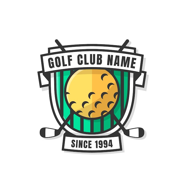 Vettore gratuito logo da golf design piatto disegnato a mano