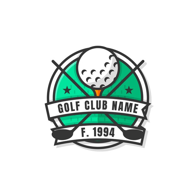 Hand drawn flat design golf logo