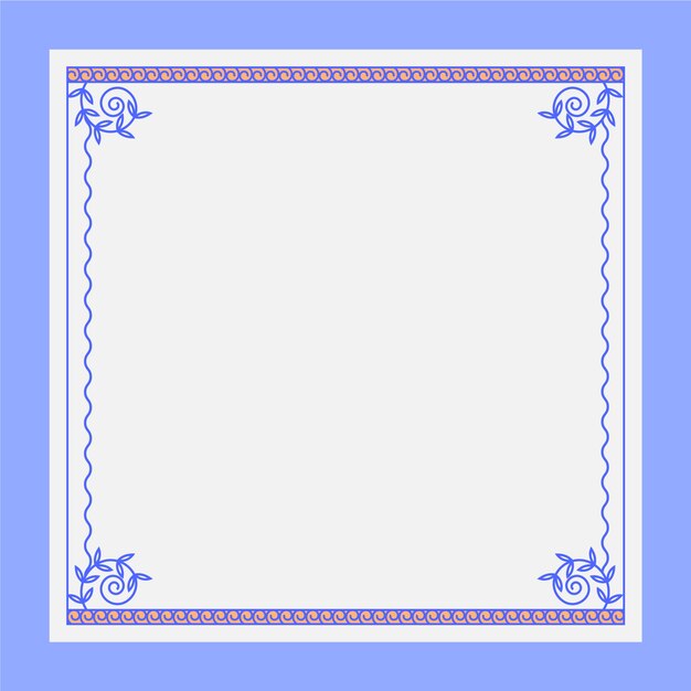 Hand drawn flat design greek border