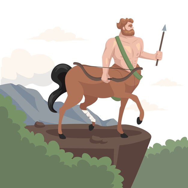 Hand drawn flat design greek mythology illustration